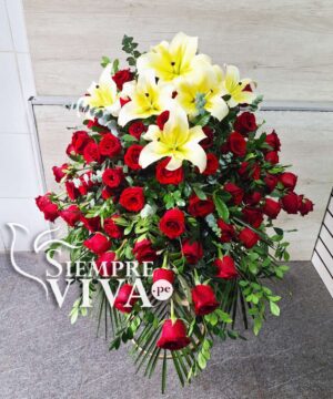Manto Fúnebre Premium de Rosas Rojas V4